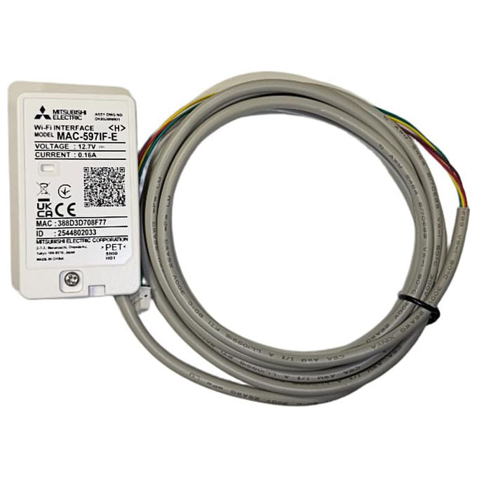 Mitsubishi Electric MAC-597IF-E Modulo Wi-Fi per Climatizzatori MSZ-HR Controllo Remoto App MELCloud Compatibile Alexa Google Home colore Bianco