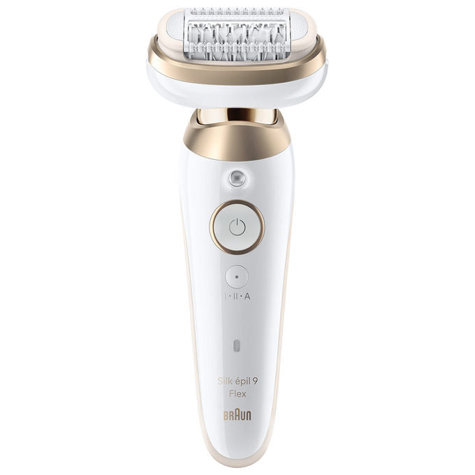 Braun SES9-060 3D Silk-épil 9 Flex Epilatore Wet and Dry 40 Pinzette Testina Flessibile 360° Smart Light colore Oro
