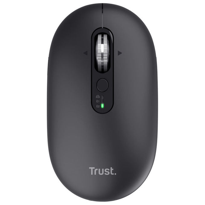 Trust, Mouse Wireless, Seron Slim Multi, Ambidestro, Bluetooth, RF, 3200 DPI, Silenzioso, Nero