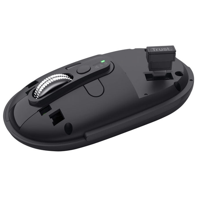 Trust, Mouse Wireless, Seron Slim Multi, Ambidestro, Bluetooth, RF, 3200 DPI, Silenzioso, Nero