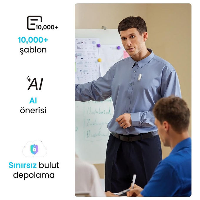 Plaud, Registratore Vocale AI, Trascrizione 112 Lingue, 64GB Memoria, Registratore Audio per Interviste