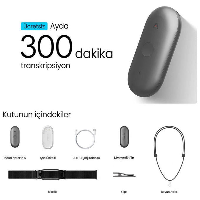 Plaud, Registratore Vocale AI, Trascrizione 112 Lingue, 64GB Memoria, Registratore Audio per Interviste
