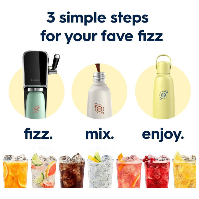 Sodastream Fizz and Go Cool, Borraccia 0.9L, Singola, Limone Zest, Quick-Connect