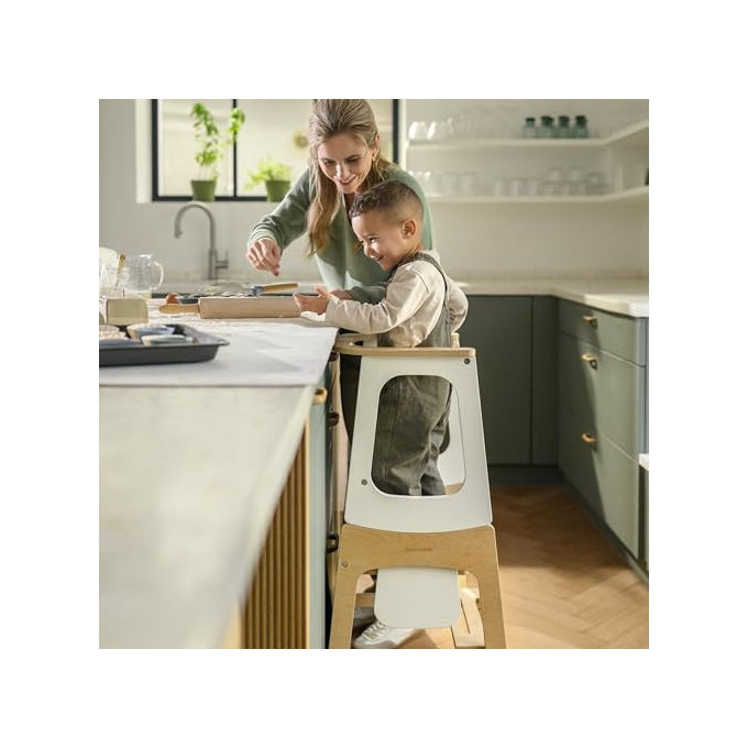 Maxi-Cosi, Torre Montessoriana Toucan, Legno Naturale, Regolabile in Altezza, Convertibile Tavolo+Sedia