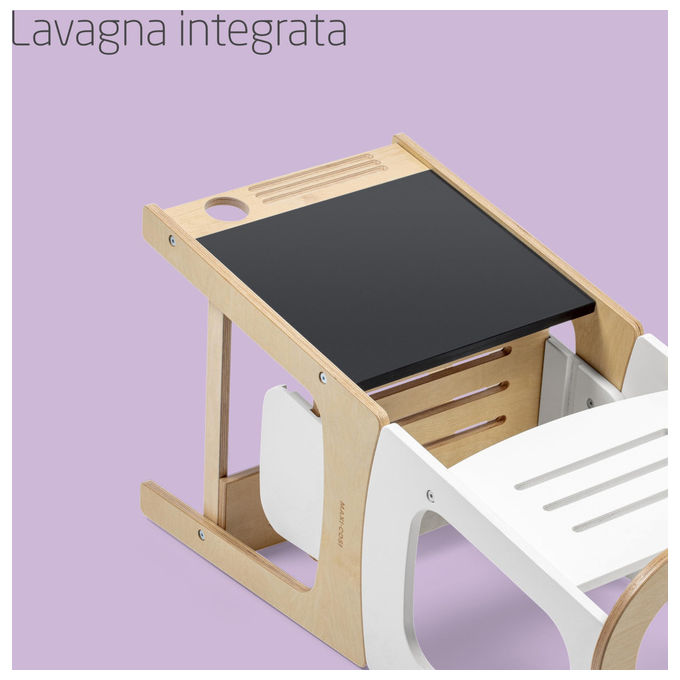 Maxi-Cosi, Torre Montessoriana Toucan, Legno Naturale, Regolabile in Altezza, Convertibile Tavolo+Sedia