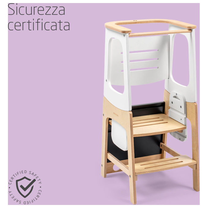 Maxi-Cosi, Torre Montessoriana Toucan, Legno Naturale, Regolabile in Altezza, Convertibile Tavolo+Sedia