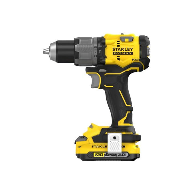 Stanley FatMax, Trapano Avvitatore a Percussione V20, 18V, Senza Spazzole, 2 Batterie, Caricabatterie, Valigetta