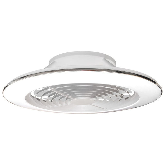Mantra Iluminación 7490 Alisio XL Ventilatore da Soffitto con Plafoniera LED 95W 5900lm CCT 2700-5000K 73,5cm Motore DC Reversibile colore Bianco
