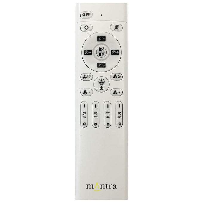Mantra Iluminación 7490 Alisio XL Ventilatore da Soffitto con Plafoniera LED 95W 5900lm CCT 2700-5000K 73,5cm Motore DC Reversibile colore Bianco