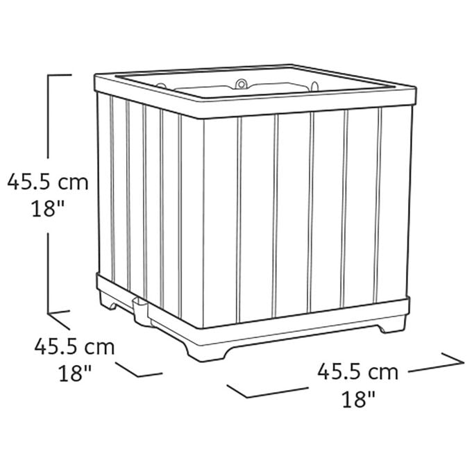 Keter Fioriera Quadrata Deco Sistema di Irrigazione Integrato Finitura in Legno