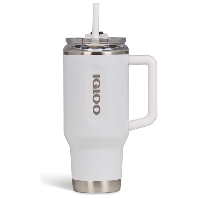 Igloo Tazza Termica Travel Mug 32 900ml Acciaio Inox Mantiene Caldo 12h-Freddo 48h Bianca