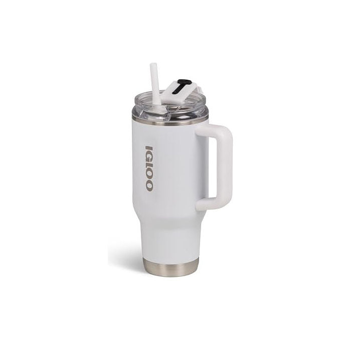 Igloo Tazza Termica Travel Mug 32 900ml Acciaio Inox Mantiene Caldo 12h-Freddo 48h Bianca