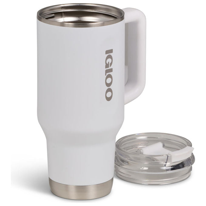 Igloo Tazza Termica Travel Mug 32 900ml Acciaio Inox Mantiene Caldo 12h-Freddo 48h Bianca