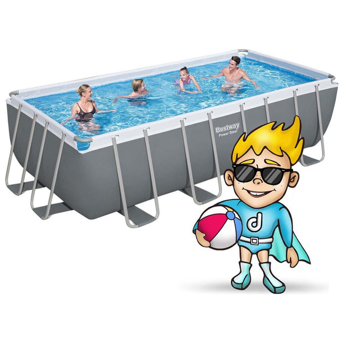 Bestway 56670 Steel Pro Max Piscina Fuori Terra Rettangolare 488x244x122 cm 11532 L con Pompa Filtro Scaletta e Telo di Copertura