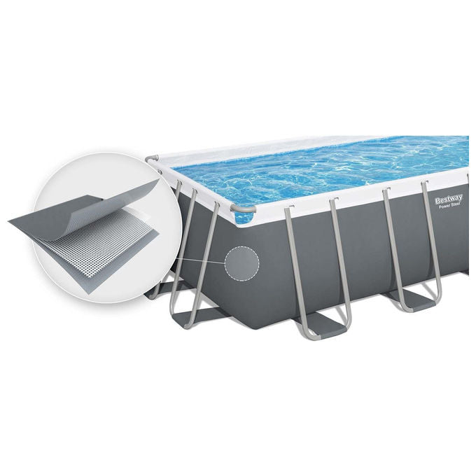 Bestway 56670 Steel Pro Max Piscina Fuori Terra Rettangolare 488x244x122 cm 11532 L con Pompa Filtro Scaletta e Telo di Copertura