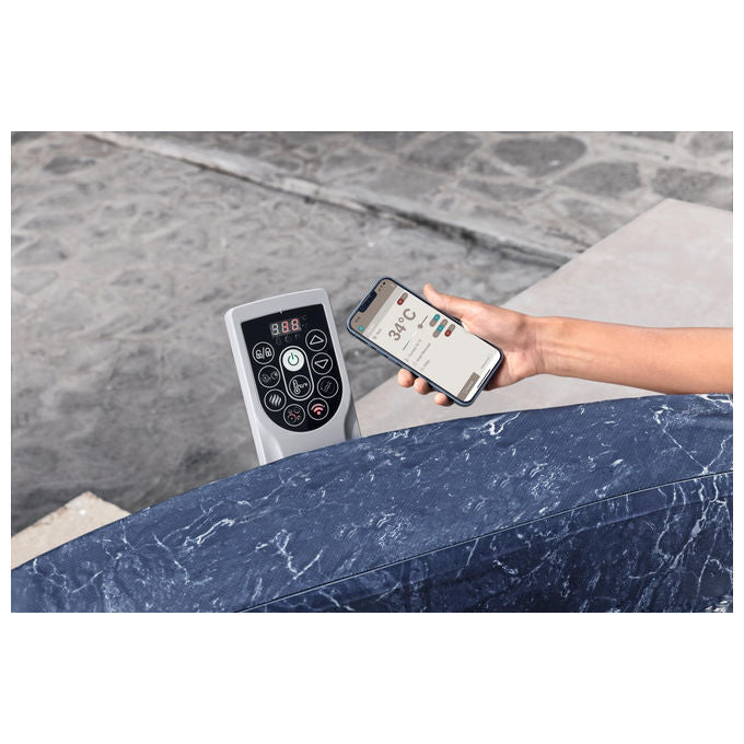 Bestway 6001W Lay-Z-Spa Toronto Idromassaggio AirJet 180 getti 1250 L 7 posti App SmartSpa 190x70 cm colore Marrone