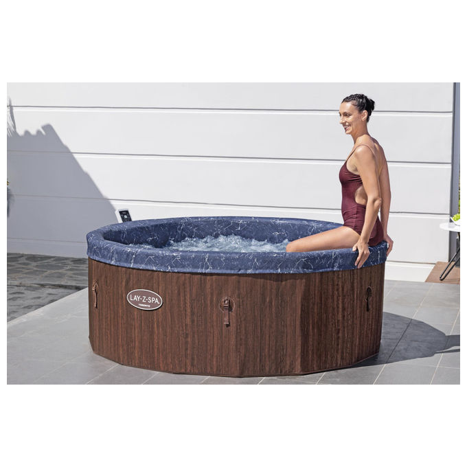 Bestway 6001W Lay-Z-Spa Toronto Idromassaggio AirJet 180 getti 1250 L 7 posti App SmartSpa 190x70 cm colore Marrone