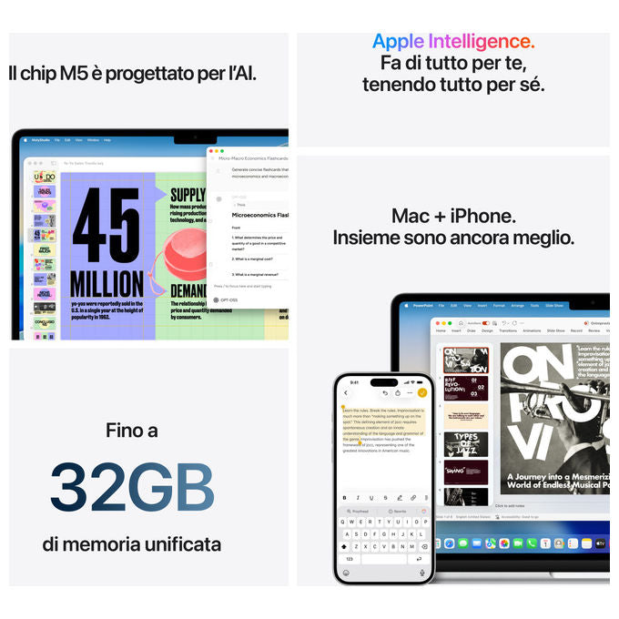 Apple MDHA4TA-A MacBook Air 13 M5 10‑core CPU 8‑core GPU 16GB 512GB SSD Galassia