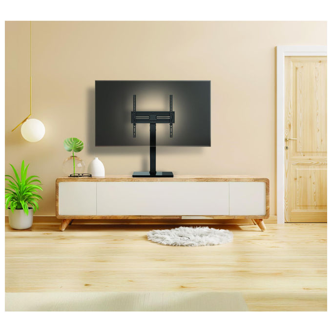Meliconi Table400 Supporto TV da Tavolo Universale 32''-60'' VESA 200-300-400 Base in Vetro Temperato Nero