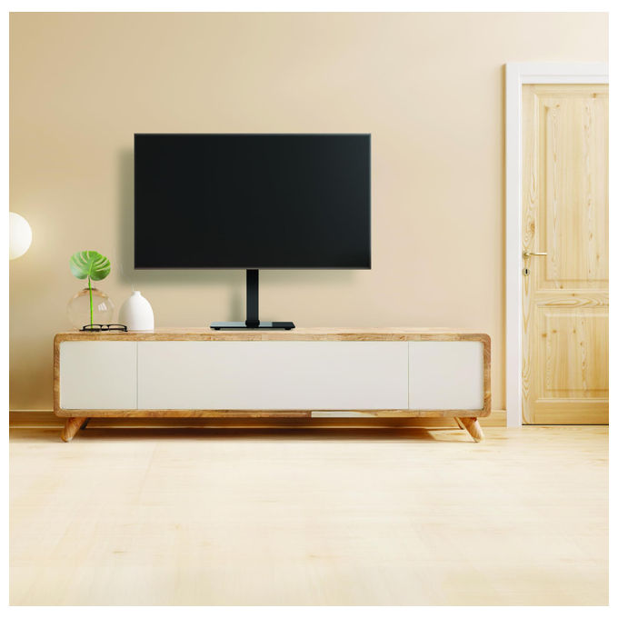 Meliconi Table400 Supporto TV da Tavolo Universale 32''-60'' VESA 200-300-400 Base in Vetro Temperato Nero