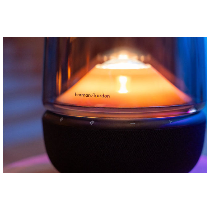 Harman-kardon Altoparlante Bluetooth Design a 3 Vie Auracast Luce Ambientale Colorata Nero