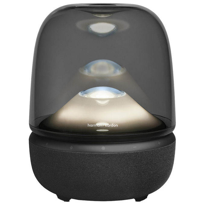 Harman-kardon Altoparlante Bluetooth Design a 3 Vie Auracast Luce Ambientale Colorata Nero