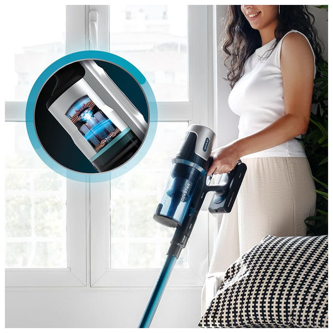 Cecotec A01_EU01_114475 Conga Rockstar RS50 Aspirapolvere Scopa Senza Fili 400W 120AW 0,5 L 60 min 130 m² 78 dB colore Nero Blu