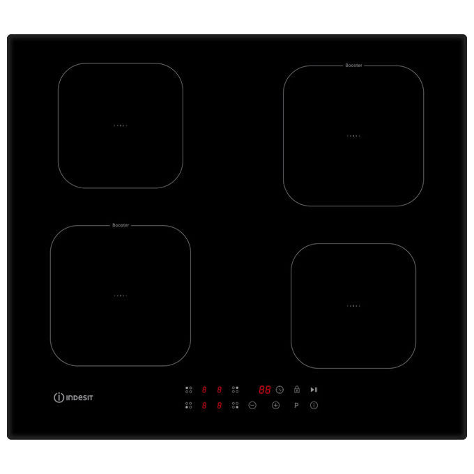 Indesit IS F 18Q60 NE, Piano Cottura a Induzione, 60cm, 4 Zone, Nero