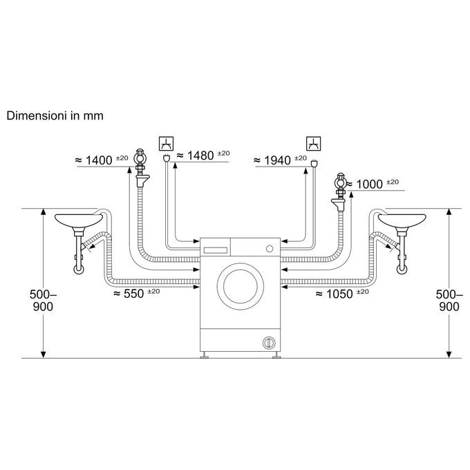 Bosch WKD28490EU Serie 6 Lavasciuga da Incasso 8-5 Kg 1400 rpm Classe E EcoSilence Drive SpeedPerfect (82.5x59.5x52.5 cm) colore Bianco