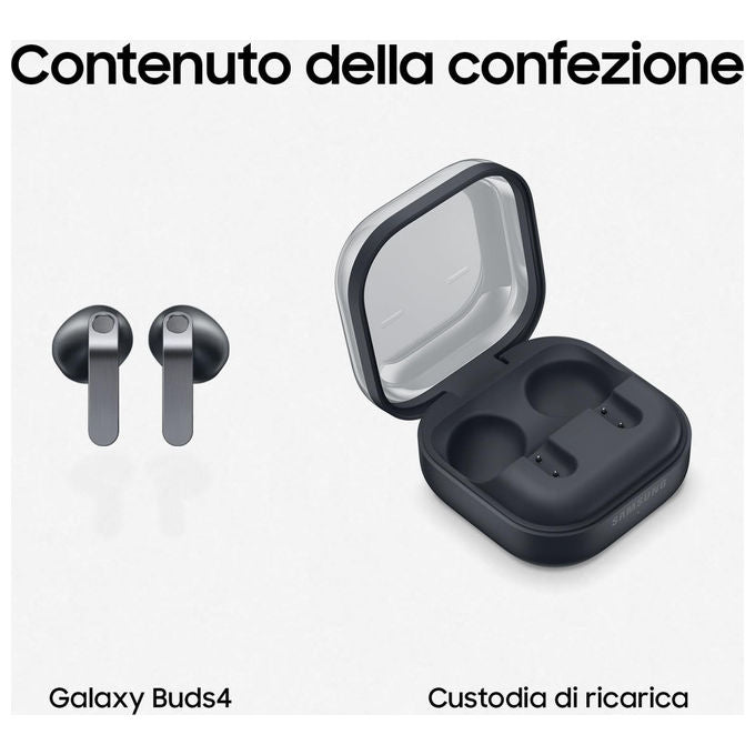 Samsung Galaxy Buds4 Auricolari Bluetooth Wireless ANC Nero Audio 360° Galaxy AI