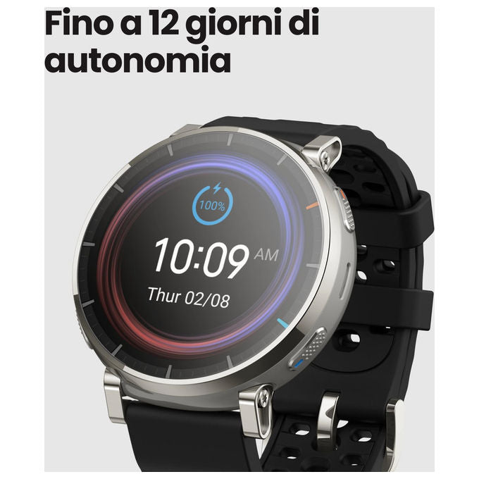 Amazfit, Smartwatch GPS Running Active 3 Premium, AMOLED 1.32'', NFC, Cardiofrequenzimetro, Mappe Offline, Android e iPhone