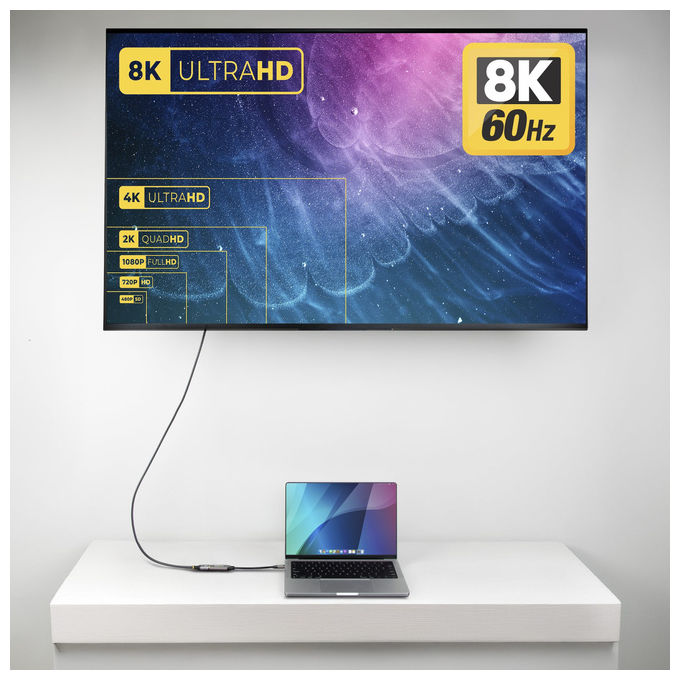 Startech.com Adattatore USB-C a HDMI 8K 60Hz 4K 120Hz USB4 a HDMI 2.1 Cavo 20 cm