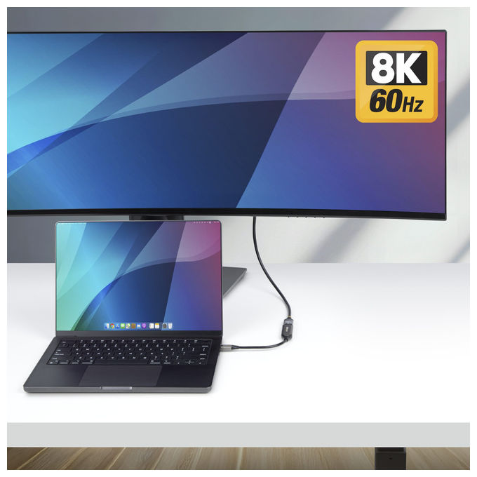 Startech.com Adattatore USB-C a HDMI 8K 60Hz 4K 120Hz USB4 a HDMI 2.1 Cavo 20 cm