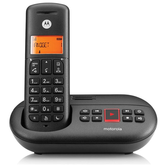 Motorola Voice E211 Telefono Cordless Digitale con Segreteria Registrazione 12 Minuti Nero