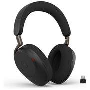 Jabra Cuffie Over-Ear Wireless Bluetooth Evolve3 85 Microfono USB-C AI Cancellazione Rumore Nero