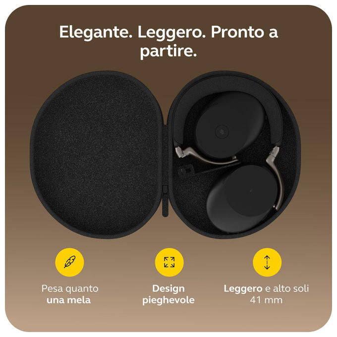 Jabra Cuffie Over-Ear Wireless Bluetooth Evolve3 85 Microfono USB-C AI Cancellazione Rumore Nero