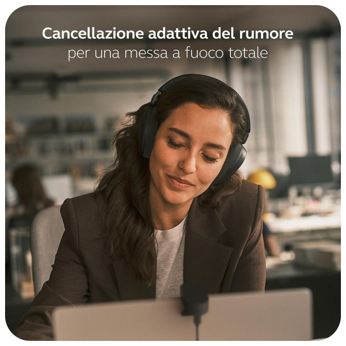 Jabra Cuffie Over-Ear Wireless Bluetooth Evolve3 85 Microfono USB-C AI Cancellazione Rumore Nero