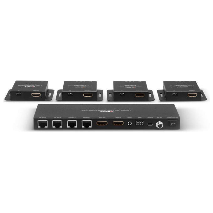 Lindy, Extender Splitter HDMI e IR, Cat.6 50m, 4 Porte