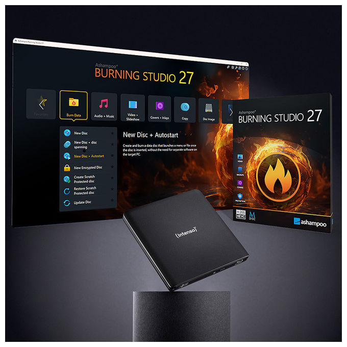 Intenso Lettore Blu-Ray ROM Esterno Slim USB 3.2 Nero