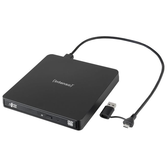 Intenso Masterizzatore CD-DVD Esterno USB 3.2 Slim EOD 400D Nero con Ashampoo Burning Studio