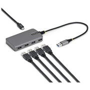Startech.com Hub USB-A 4 Porte 5Gbps Alimentazione Bus Ingresso USB-C Cavo 30cm Portatile