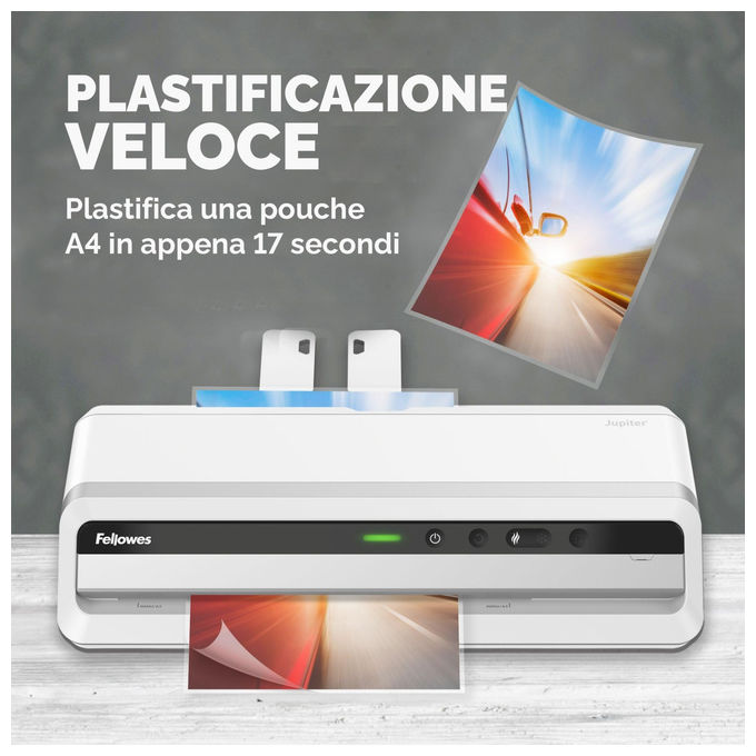 Fellowes Jupiter A3 Plastificatrice a Caldo Formato A3 Fino a 250 Micron Bianca