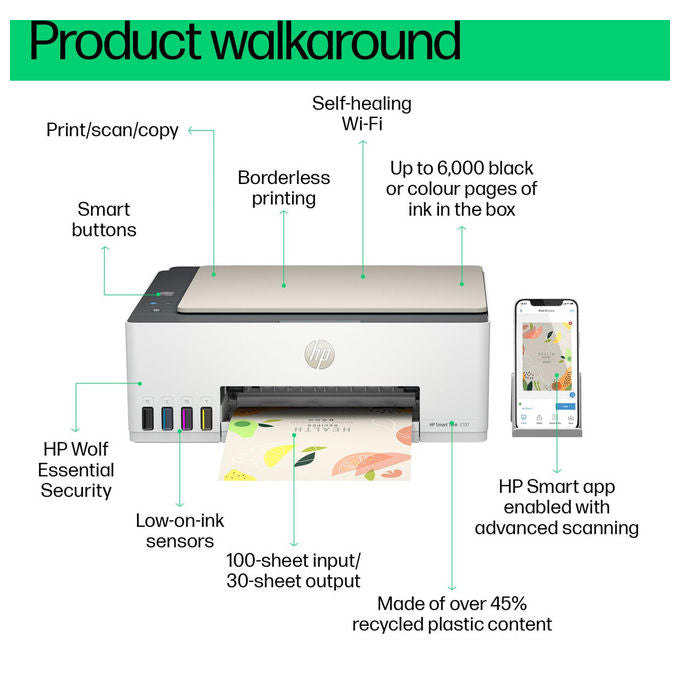 HP Smart Tank 5107, Stampante inkjet multifunzione a colori