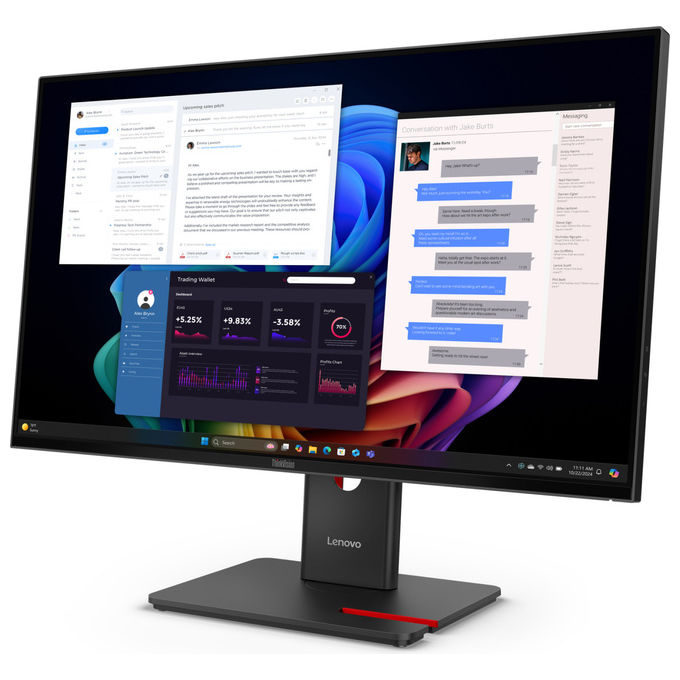 Lenovo ThinkVision T27UD-40, 27'', Monitor 4K Ultra HD, IPS, Nero