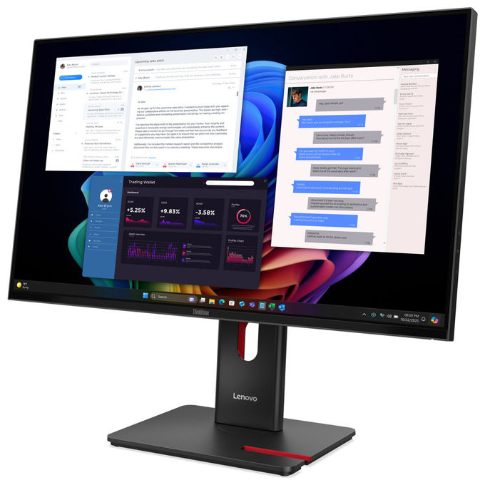Lenovo ThinkVision T27UD-40, 27'', Monitor 4K Ultra HD, IPS, Nero