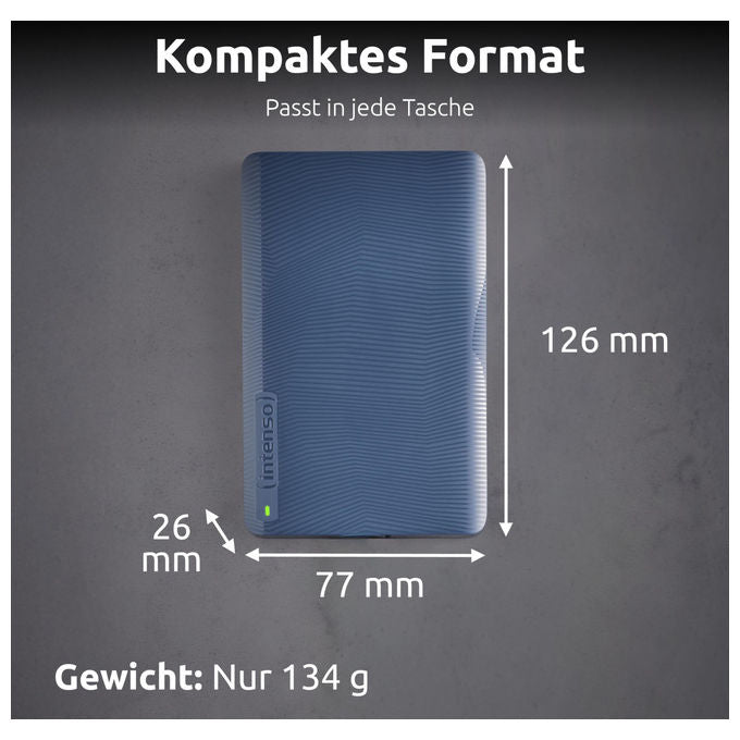 Intenso, Hard Disk Esterno Portatile, 2.5'', USB 3.2 Gen 1, Ashampoo Backup Pro, per PC e Mac