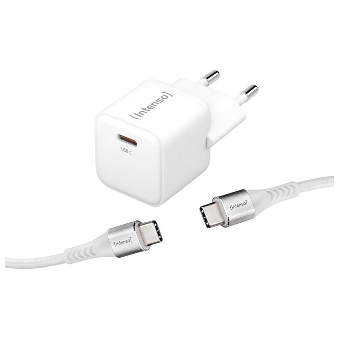 Intenso Alimentatore USB-C 30W GaN con Cavo USB-C Bianco