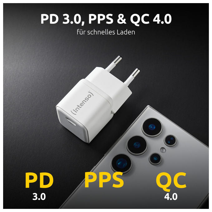 Intenso Alimentatore USB-C 30W GaN con Cavo USB-C Bianco