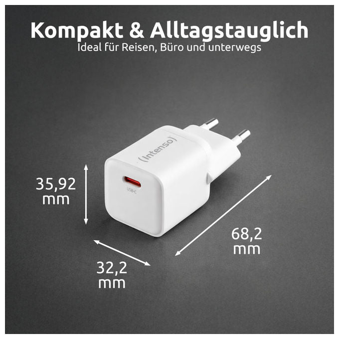 Intenso Alimentatore USB-C 30W GaN con Cavo USB-C Bianco