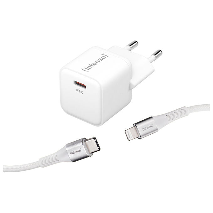 Intenso Caricabatterie Universale Ricarica Rapida 1 Porta USB-C Bianco